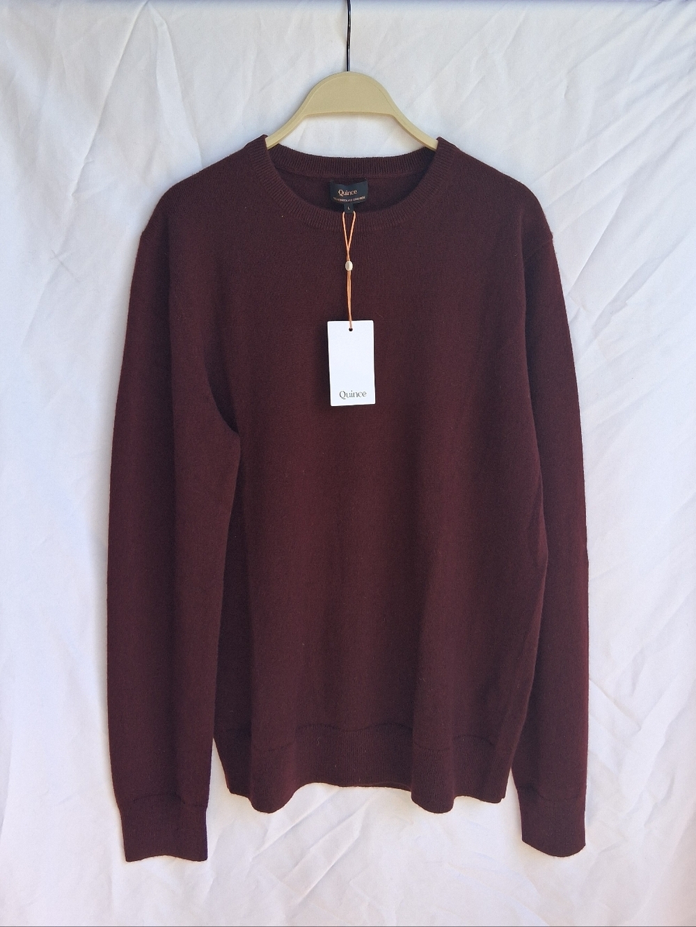 Quince 100% Cadhmere Men's Crewneck Sweater - Burgundy L